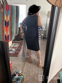 img 5 attached to Women'S Plaid Swimsuit Cover Up: Lightweight Kimono Duster Beachwear For Summer