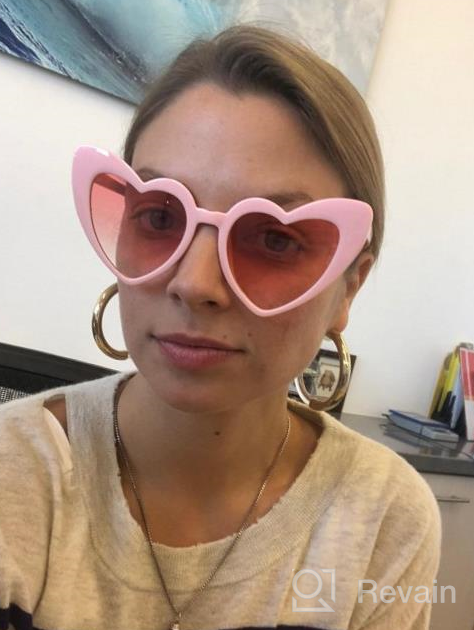 img 1 attached to Women'S Heart Shaped Sunglasses: Vintage Retro Cat Eye Sunnies With UV Protection - ADE WU review by Bohyun Rossetti