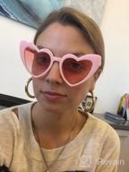 img 1 attached to Women'S Heart Shaped Sunglasses: Vintage Retro Cat Eye Sunnies With UV Protection - ADE WU review by Bohyun Rossetti