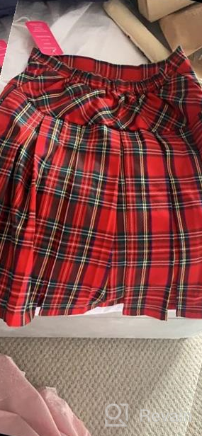 img 1 attached to Trendy Tartan Girls Skirt: Ideal School Uniform for Girls' Clothing review by Cristina Wicomb