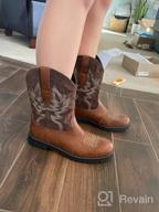 img 1 attached to Hawkwell Women'S Embroidered Western Cowboy Cowgirl Boots - Stylish Mid Calf Fashion With Round Toe review by Antonio Rojas