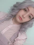 img 1 attached to 14 Inch Short Ombre Curly Wavy Synthetic Bob Grey Pastel Wig - Natural Looking Cosplay Costume For Women & Girls review by Jayson Sharma
