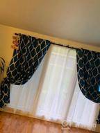 img 1 attached to Melodieux Moroccan Fashion Thermal Insulated Room Darkening Blackout Grommet Curtains For Living Room, 42 By 84 Inch, Black (2 Panels) review by Eric Aulia