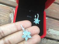 img 1 attached to CICINIO 14K Cubic Zirconia Sky Blue Rhinestone Flower Stud Earrings: Stunning Hypoallergenic Dangle Hook Earrings for Girls & Women review by Iris Swatson