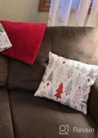 img 6 attached to Red Christmas Tree Pattern Throw Pillow Covers Set Of 2 - 16X16 Inch Decorative Cushion Cases Square Print Pillowcase.