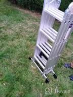 img 1 attached to 15.5FT Heavy Duty Aluminum Folding Ladder W/ Tool Tray, 2 Platform Plates & 330 Lbs Capacity - HBTower 7 In 1 Extension Ladder For Home Or Outdoor Use review by Ryan Cornelison