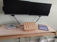 img 1 attached to 🖥️ Wooden Laptop Stand - SAMDI Wooden Cooling Stand Holder for MacBook Air/Pro Retina Laptop PC Notebook (White Birch) review by Daniel Ortiz