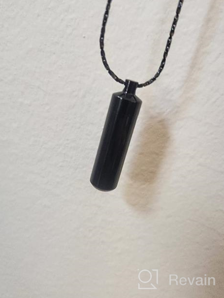 img 1 attached to Cylinder Pendant Urn Necklace With Glass Vial - Memorial Jewelry For Ashes, Imrsanl Cremation Keepsake review by Monica Bailey