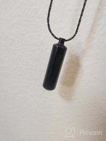 img 7 attached to Cylinder Pendant Urn Necklace With Glass Vial - Memorial Jewelry For Ashes, Imrsanl Cremation Keepsake