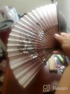 img 1 attached to Folding Hand Fan For Women - Chinese Japanese Vintage Bamboo Silk Foldable Hot Flash Church Decoration EDM Music Festival Dance Party Performance Gift (Sexy Black White) review by Darrell Bridges