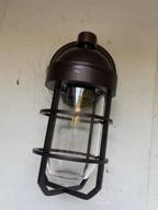 img 1 attached to Oil Rubbed Bronze Outdoor Wall Light - Emliviar Farmhouse Porch Lantern With Clear Tempered Glass review by Jeff Bridgewater