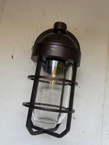 img 6 attached to Oil Rubbed Bronze Outdoor Wall Light - Emliviar Farmhouse Porch Lantern With Clear Tempered Glass