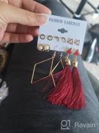 img 1 attached to Valentine'S Day Gift: Layered Ball Dangle, Hoop, Stud, And Tassel Earrings Set With 63 Pairs For Fashionable Women And Girls review by Mark Quarterman