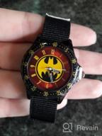 img 1 attached to Batman Kids' BAT5036 Time-Teaching Batman Watch: Black Canvas Band Edition review by Kevin Baker