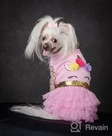 img 1 attached to 🦄 KYEESE Unicorn Tiered Layer Tutu Tulle Dog Birthday Party Dress with Sequins - Perfect for Small Dogs review by Geoffrey Graham