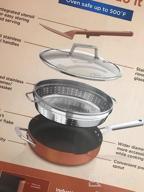 img 1 attached to Ninja CW102CP Foodi NeverStick PossiblePan Premium Set - 4-Quart Capacity Pan, Steamer/Strainer Basket, Glass Lid & Integrated Spatula - Nonstick, Durable & Oven Safe To 500°F Smoked Paprika review by Serotonin Collazo