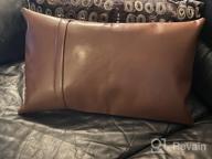 img 1 attached to 2-Pack Knlpruhk Pu Leather Soft Throw Pillow Covers - Brown Decorative Square Cushion Cases For Living Room And Bedroom - Fits Couch, Bed, And Sofa review by David Olson
