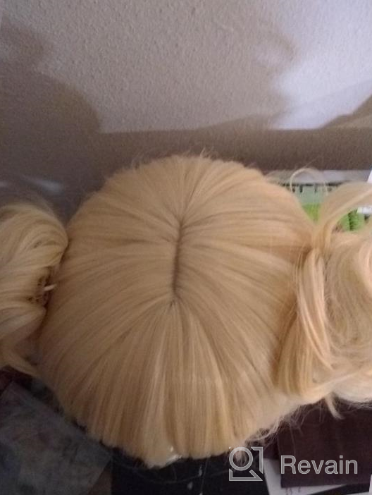 img 1 attached to Blonde Bun Anime Cosplay Wig For Halloween Costume Heroes - Linfairy Wig review by Zachary Pete