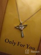 img 1 attached to Angel Birthstone Heart Cross Necklace with Cubic Zirconia Wings for Girls, Women, and Kids! Perfect Valentine's and Birthday Gift. review by Adrienne Phillips