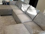 img 1 attached to Transform Your Living Space With A Chic Grey Modular Sectional Sofa And Ottoman Set From HONBAY review by Carlos Whitfield