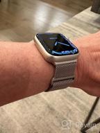 img 1 attached to Stylish & Secure: OULUOQI Stainless Steel Mesh Loop Magnetic Clasp Compatible Watch Band For Apple Watch Series review by Robert Larris