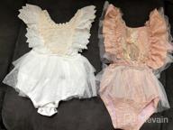 img 1 attached to Adorable Butterfly Sleeve Romper For Infant Baby Girls With Ruffle Lace, Tutu Dress Jumpsuit, And Princess Outfit By Kayotuas review by Rex Bareham
