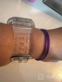 img 8 attached to Прочный ремешок Goton, совместимый с Apple Watch, серия Apple Watch SE 7 6 5 4 3 2 1, кристально-розовые ремешки для спортивного браслета IWatch с защитным бампером