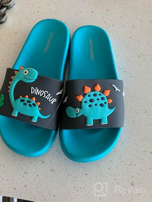 img 1 attached to Durable Toddler Dinosaur Anti-Skid Slippers for 🦕 Boys - 2013 Pnk 14 - Comfortable Boys' Shoes review by Pete Martin