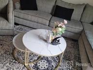 img 1 attached to Contemporary Nesting Coffee Table Set With Faux Marble Top And Gold Legs - Perfect Accent For Modern Living Rooms review by Chase Shetler