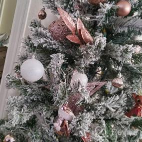 img 6 attached to Украсьте залы 128 небьющимися рождественскими украшениями для вашей елки - набор безделушек SOLEDI's Assorted Bauble в красивой розовой упаковке!