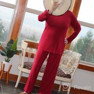 img 1 attached to Anjue Womens Pajama Set Long Sleeve Sleepwear Lounge Sets For Women Scoop Neck Pjs Sets S-2XL review by Paul Rogger