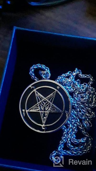 img 1 attached to Satanic Symbol Pendant - PJ Jewelry Lucifer Sigil Necklace, Stainless Steel Seal with Free 20" Chain review by Giovanni Bedjohn