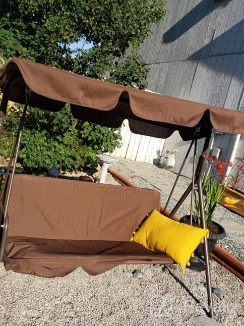 img 1 attached to Enjoy The Outdoors In Style: GOLDSUN Durable 2-Seat Swing With Weather-Resistant Canopy And Removable Cushion review by Icehot Cleversley