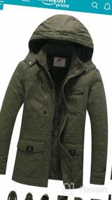 img 7 attached to WenVen Thicken Cotton Parka Jacket For Men - Warm Coat With Removable Hood For Winter
