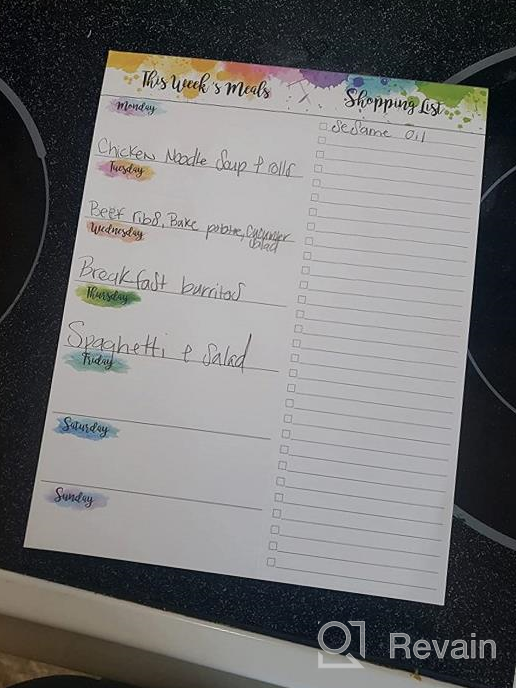 img 1 attached to 52-Week Magnetic Meal Planner Notepad With Grocery List - 7" X 9", Tear Off Shopping List, Refrigerator Door Hanging Food Organizer review by Chase Shetler