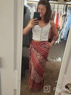 img 1 attached to Boho Print Maxi Skirt For Women With High Waist, Side Wrap, And Asymmetric Hem | Bohemian Style | One Size Fits Most review by Jessica West