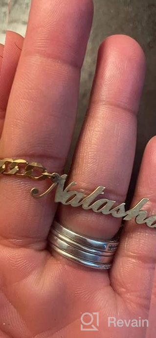 img 1 attached to Personalized 925 Sterling Silver Name Necklace with Gold Plating for Mothers, Women, and Girls by Infinite Memories review by Trish Edens