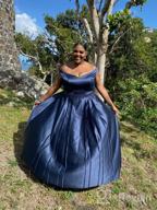 img 1 attached to 👗 YORFORMALS Off-The-Shoulder Beaded Satin Prom Dress: A-line, Long Evening Ball Gown with Pockets for Women review by Patrick Brinson