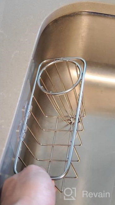 img 1 attached to 18/8 Stainless Steel Rust Proof Waterproof 3-In-1 Kitchen Sink Caddy HULISEN Sponge Holder + Dish Brush Holder Adhesive Installation No Drilling (Not Including Sponge And Brush, Copper) review by Brian Pius