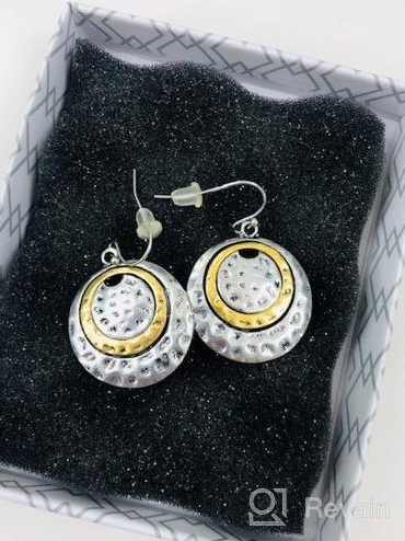 img 1 attached to 🌸 D.Rosse Handmade Ethnic Boho Retro Gold Matte Small Round Circle Dangle Drop Earrings Vintage Silver Hoop Hook Earrings for Women Girls Statement Jewelry: Exquisite Vintage-inspired Accessories for Ladies! review by Jasmine Hart