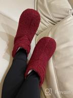 img 1 attached to Women'S Plush Fleece Bootie Slippers With Memory Foam, Warm Curly Fur House Shoes review by Sam Thorpe