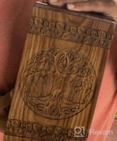 img 5 attached to INTAJ Handmade Rosewood Urn For Human Ashes - Adult Tree Of Life Wooden Urns Hand-Crafted - Celtic Funeral Cremation Urn For Dogs Engraved (Rosewood, Large - 11.25Hx6.25W (250 Cu/In))