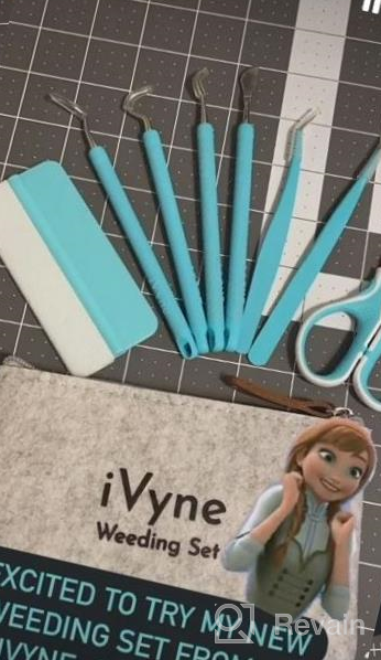 img 1 attached to IVyne (8Pcs) Premium Vinyl Weeding Tool Kit & Weeding Scrap Collector Soft Grip Tools With Berry, Weeder, Tweezers, Picker Or Hook, And Scraper Set For Silhouette Cameos & Cricut - Purple review by Trey Dikici
