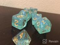 img 1 attached to UDIXI Polyhedral 7-Die D&D Dice Set - Perfect For Dungeons & Dragons, MTG, Pathfinder & Board Games (Green/Silver) review by James Hardy