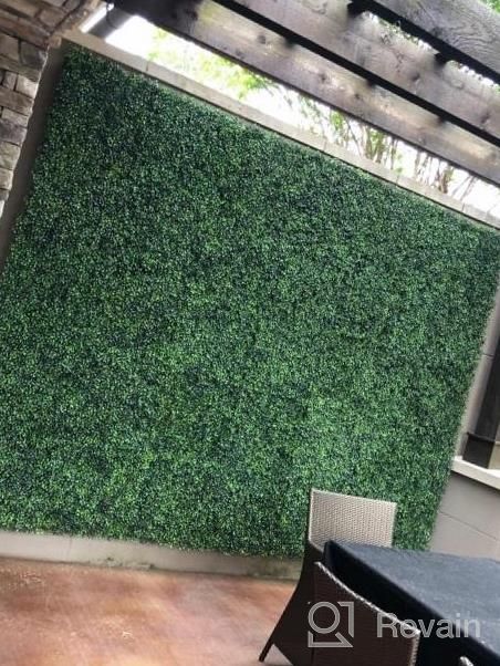 img 1 attached to BESAMENATURE 12 Pieces Artificial Boxwood Hedge Panels, UV Protected Faux Greenery Mats Suitable For Both Outdoor Or Indoor Decoration, 20" L X 20" W Panels, Cable Ties Included review by Michelle Seitz