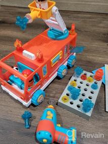 img 6 attached to STEM образовательная игрушка: Конструктор-сверлилка "Bolt Buddies" пожарная машина, детально разбираемая игрушка с электрическим сверлом, идеальный подарок для мальчиков и девочек от 3 лет.