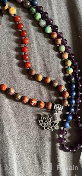 img 1 attached to Healing Gemstone Mala Bead Bracelet - 7 Chakra 108 Prayer Necklace For Yoga Meditation review by Brittany Anderson
