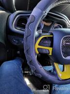 картинка 1 прикреплена к отзыву 14 Inch Blue Steering Wheel Cover - PINCTROT Small Size W/ Great Grip & 3D Honeycomb Anti-Slip Design от Nick Moo
