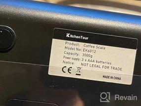 img 5 attached to Кофейные весы KitchenTour с таймером - цифровые многофункциональные весы с высокой точностью 3 кг / 0,1 г - капельная заливка - весы для эспрессо с ярким ЖК-дисплеем (батарейки в комплекте) - белый