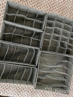 img 1 attached to Organize Your Dresser With 6 Pack Sock Underwear Drawer Dividers And Storage Bins In Grey review by Tony Basler